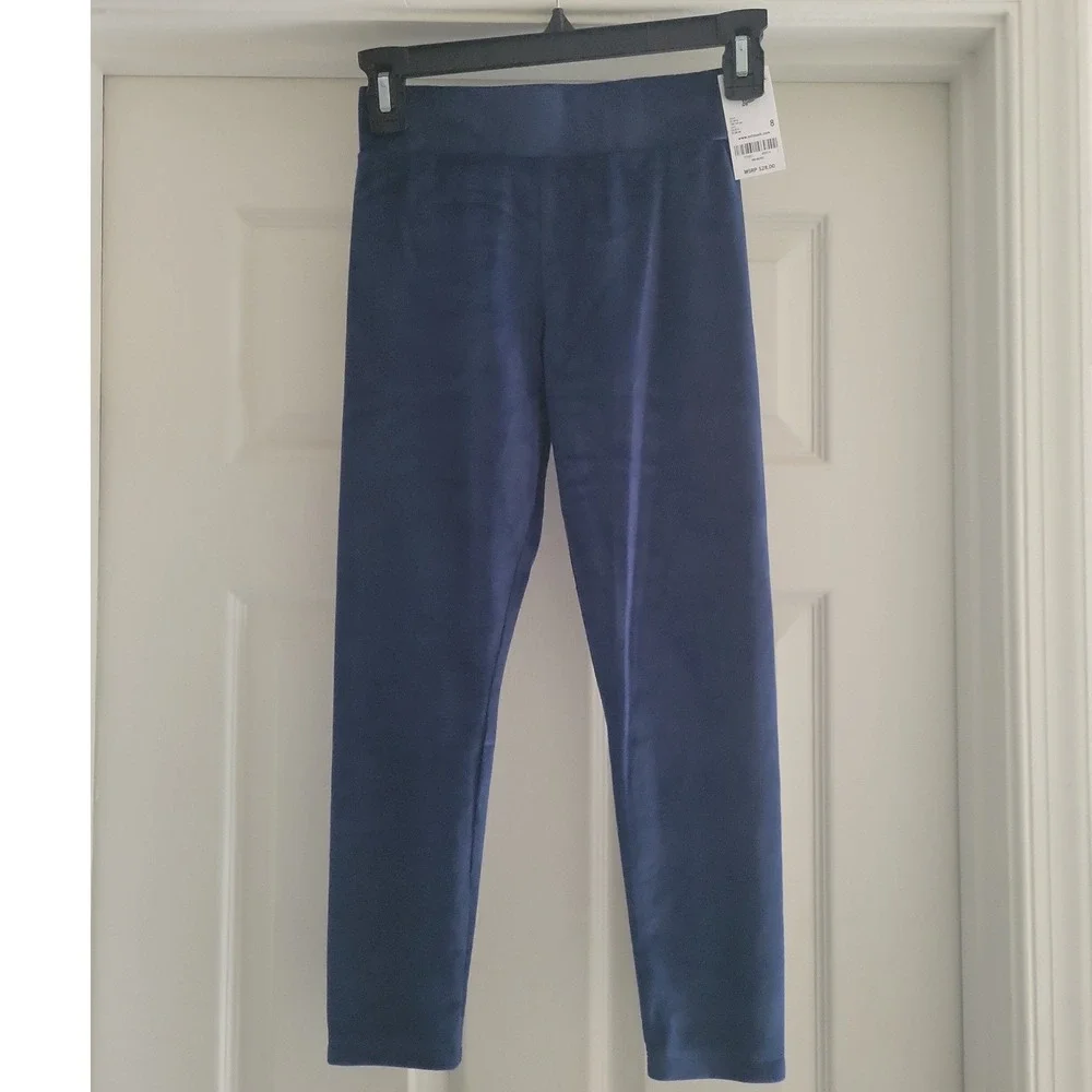 OshKosh B'gosh Girls Navy Blue Velour Leggings Size 8 NWT Soft Stretch Pants